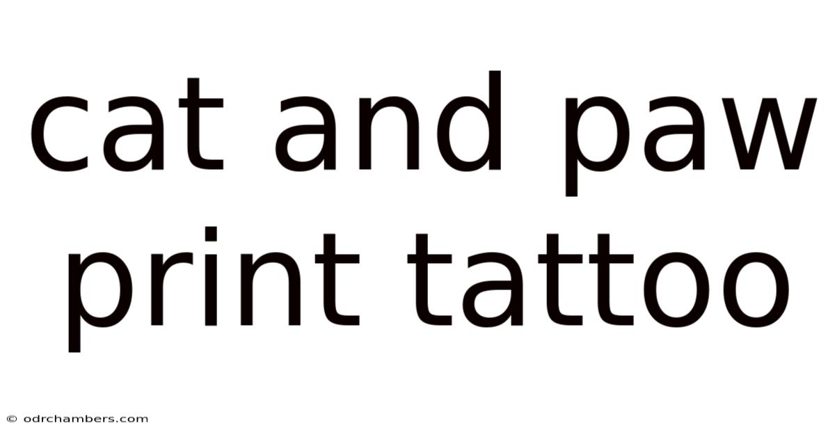 Cat And Paw Print Tattoo