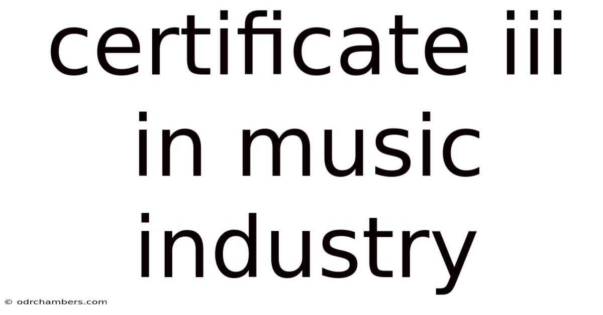 Certificate Iii In Music Industry