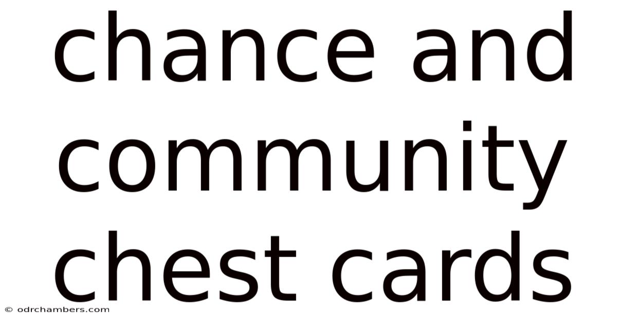 Chance And Community Chest Cards