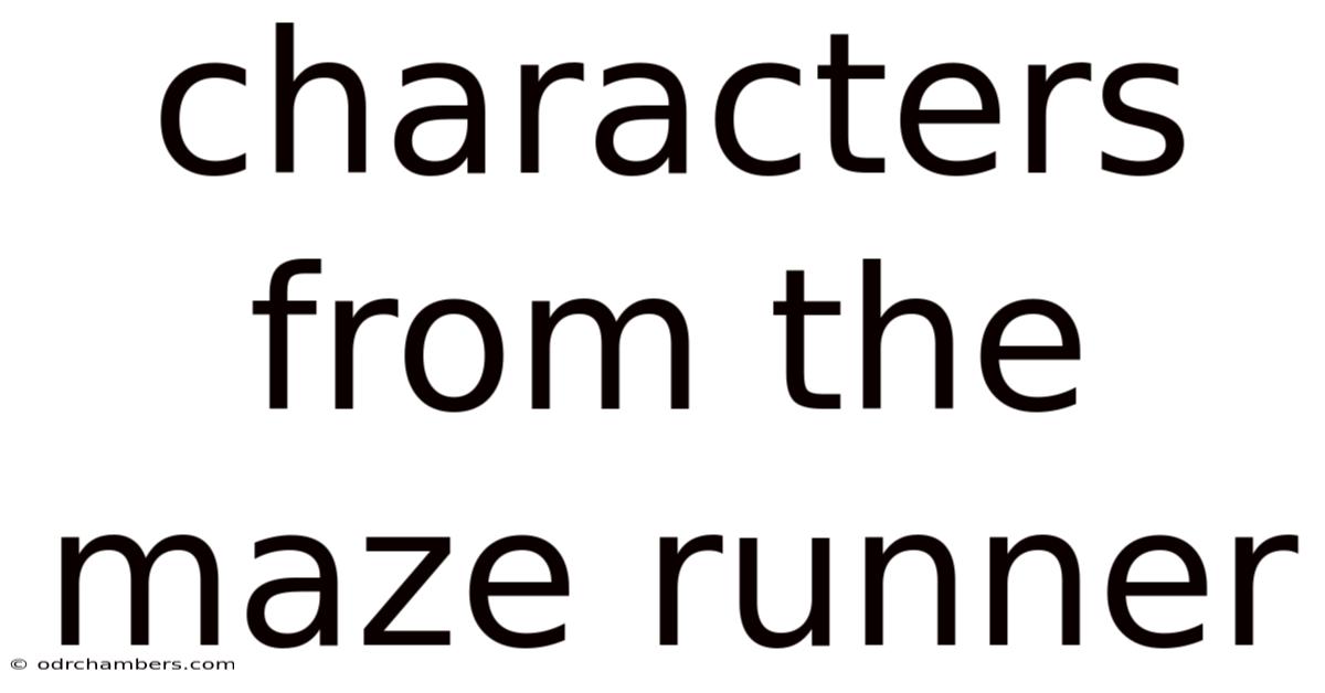 Characters From The Maze Runner