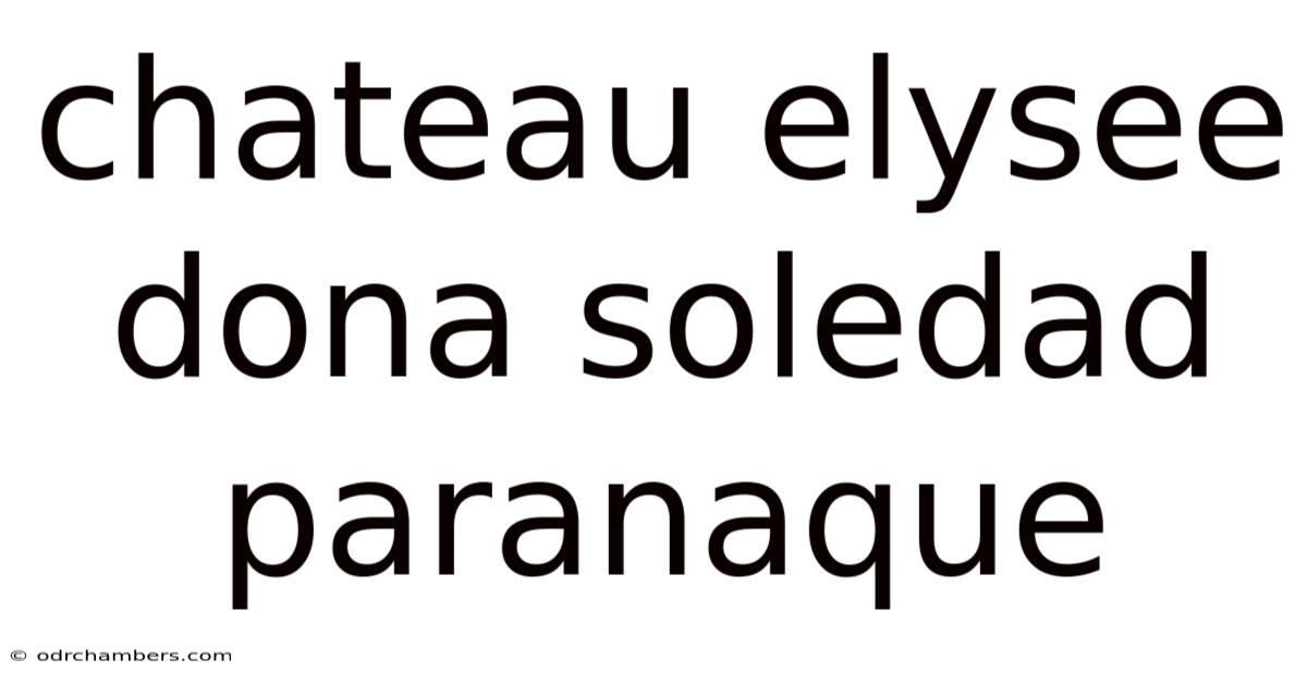 Chateau Elysee Dona Soledad Paranaque