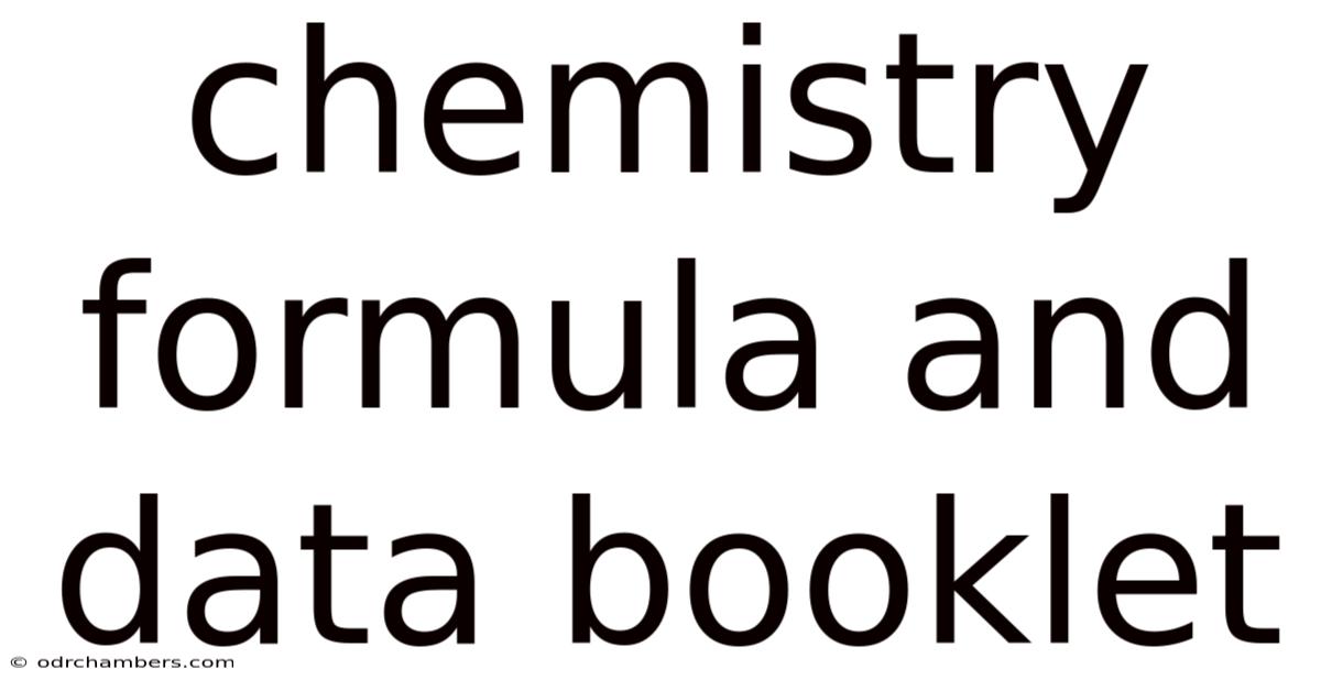 Chemistry Formula And Data Booklet