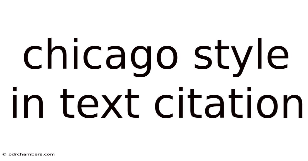 Chicago Style In Text Citation
