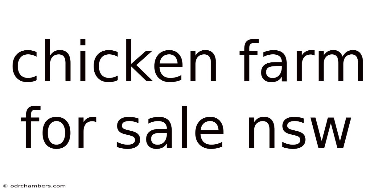 Chicken Farm For Sale Nsw