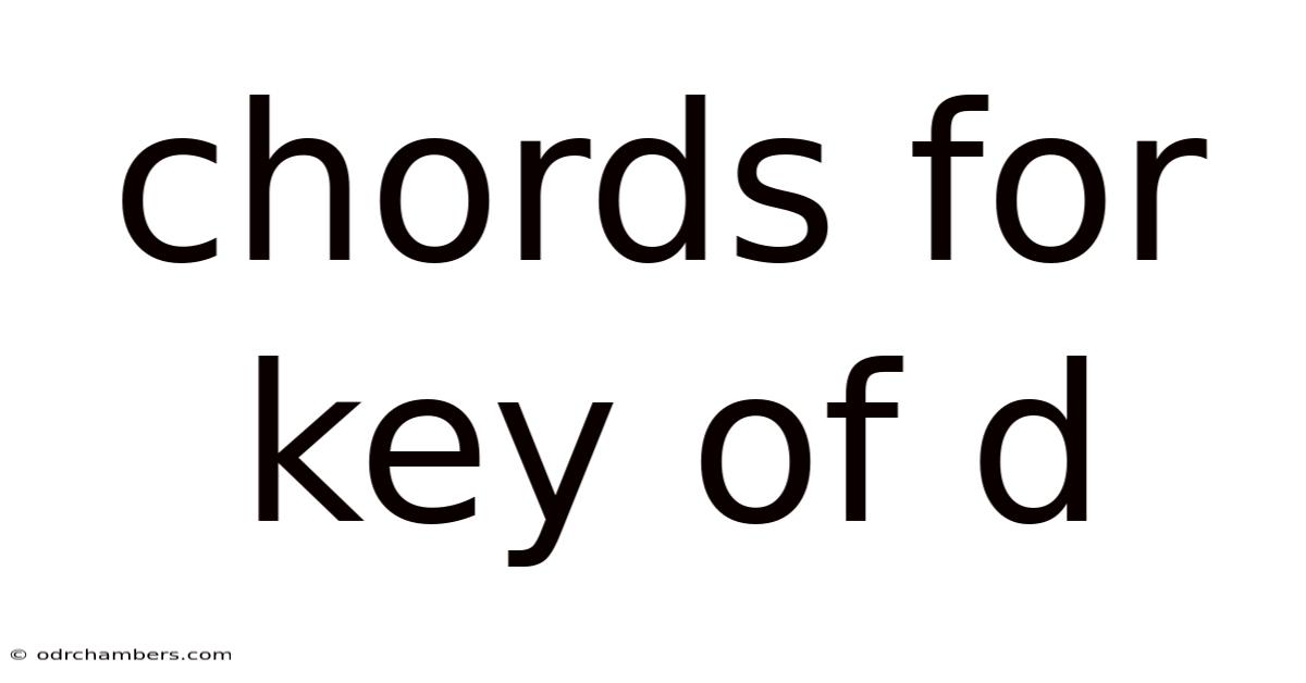 Chords For Key Of D