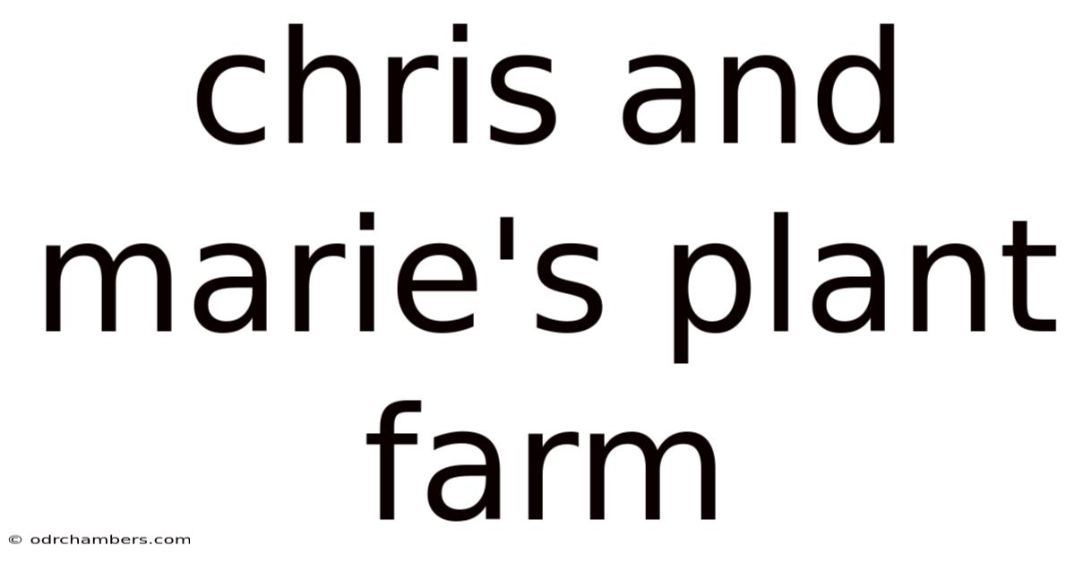 Chris And Marie's Plant Farm