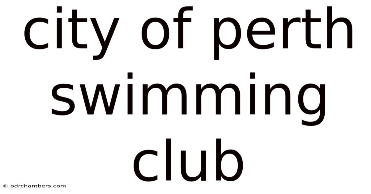 City Of Perth Swimming Club