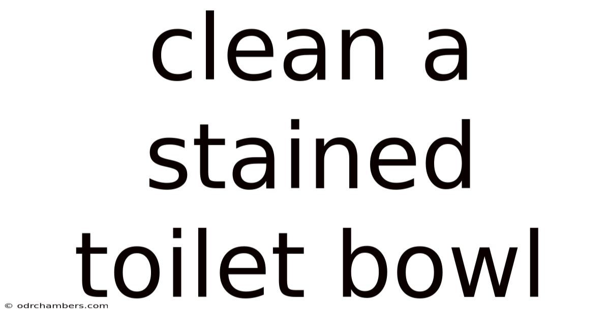 Clean A Stained Toilet Bowl