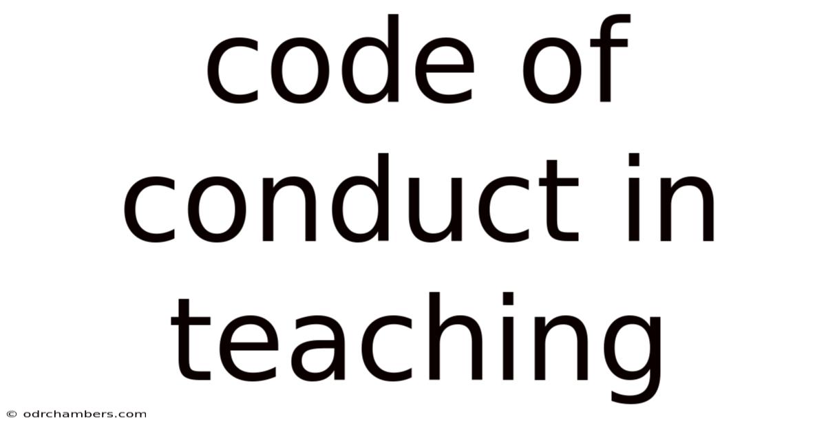Code Of Conduct In Teaching