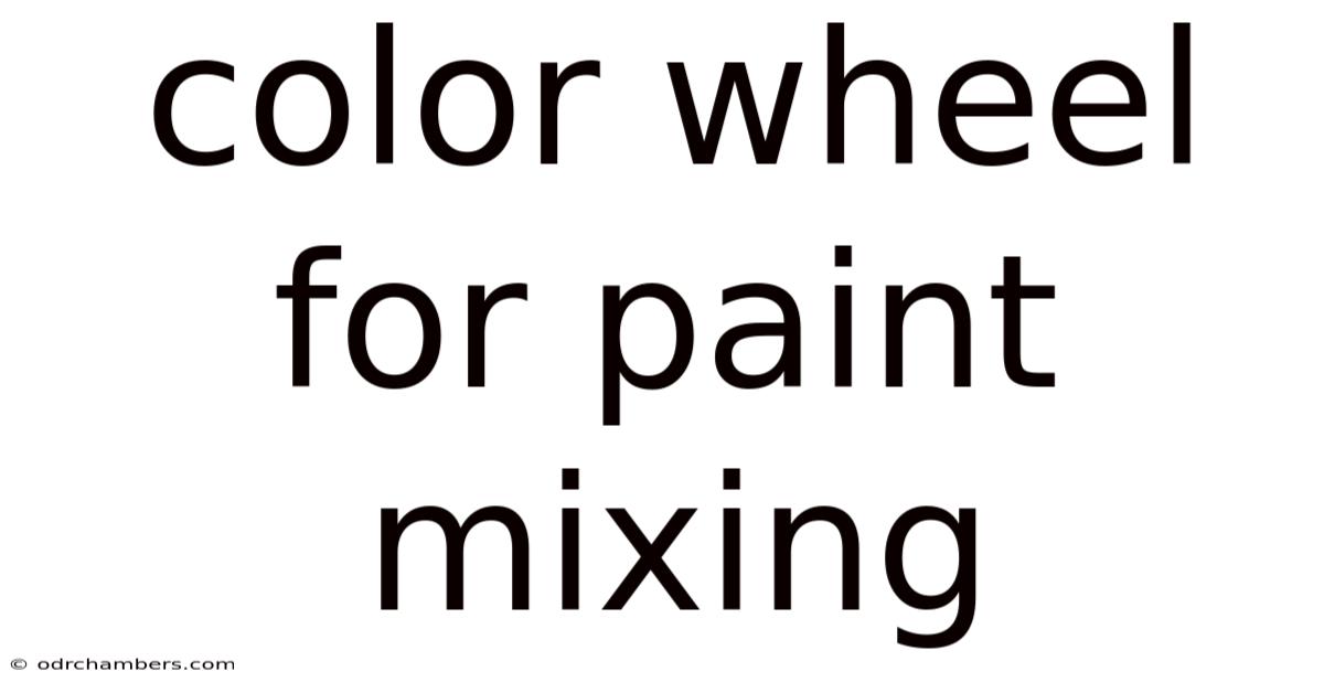 Color Wheel For Paint Mixing