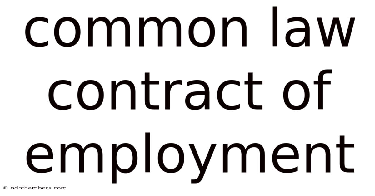 Common Law Contract Of Employment