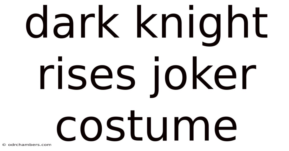 Dark Knight Rises Joker Costume