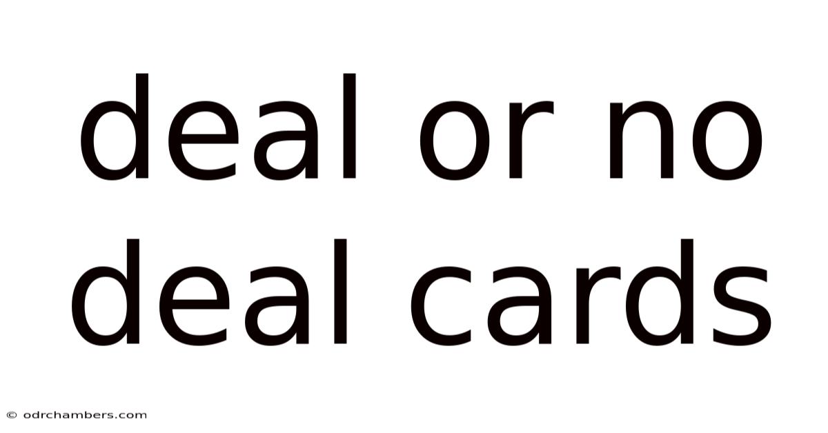 Deal Or No Deal Cards