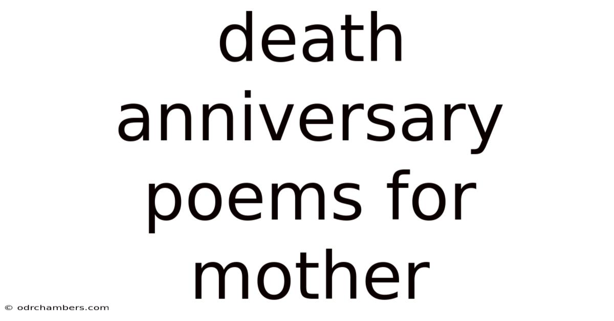 Death Anniversary Poems For Mother