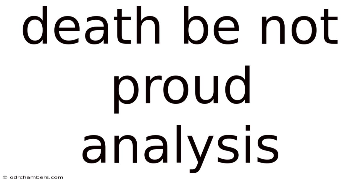 Death Be Not Proud Analysis