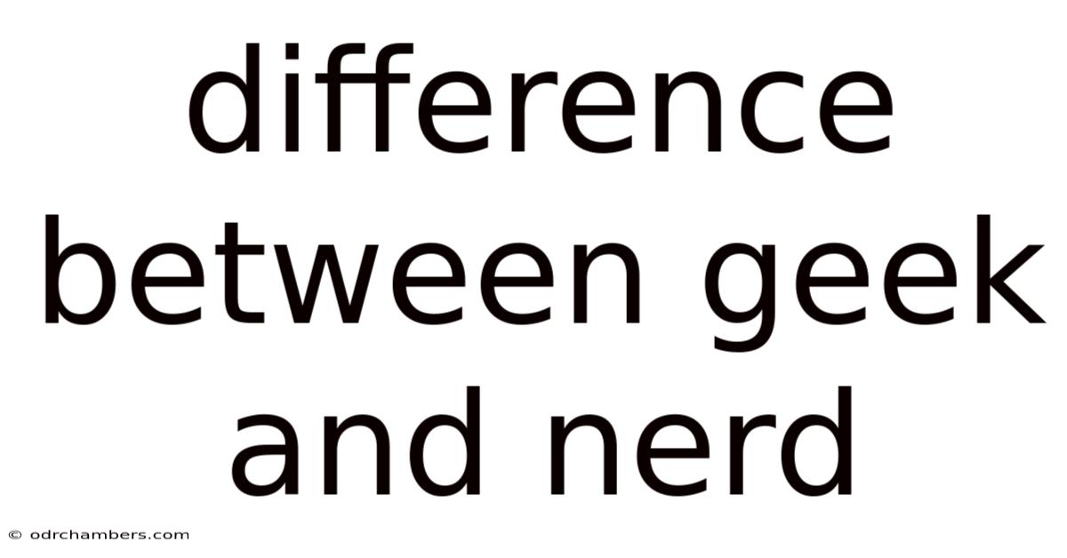 Difference Between Geek And Nerd