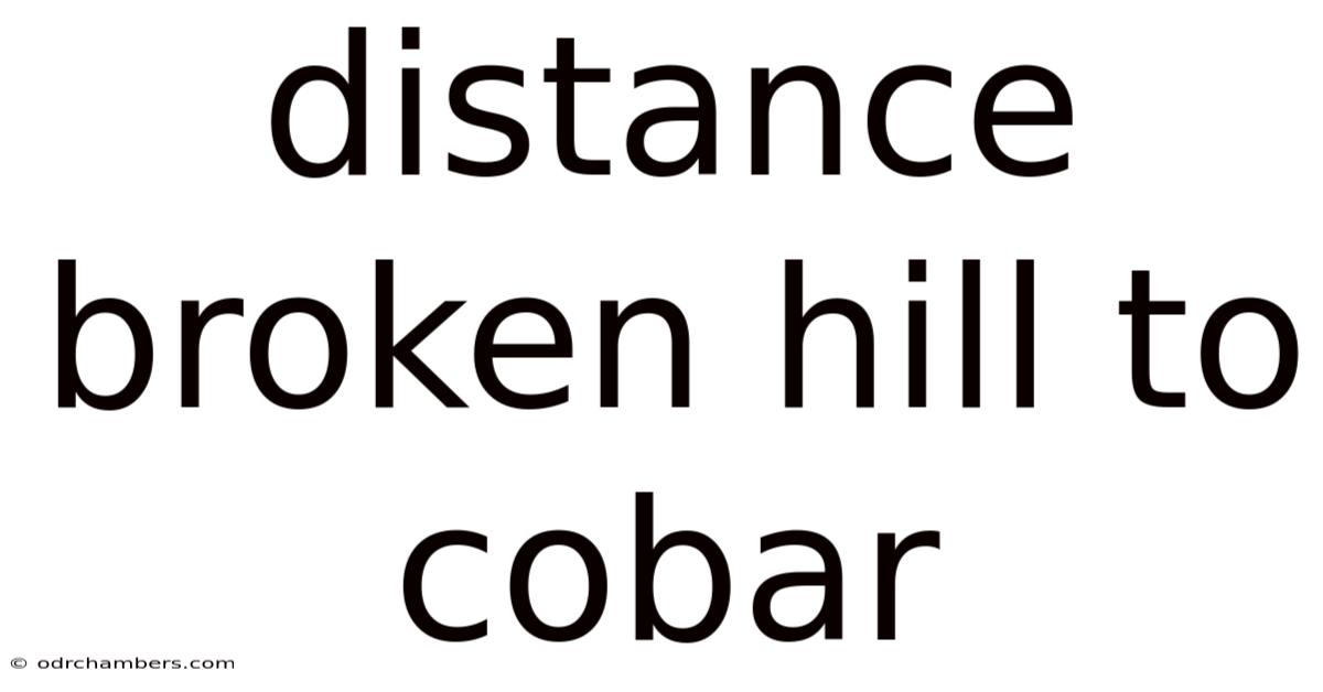 Distance Broken Hill To Cobar