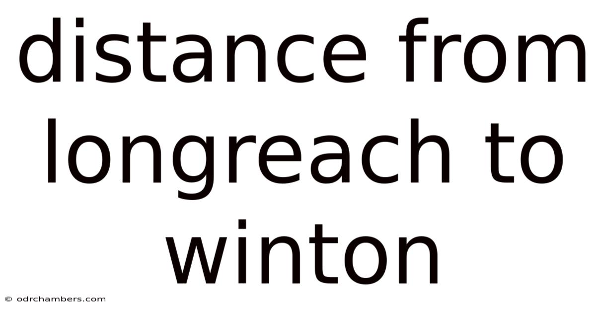 Distance From Longreach To Winton