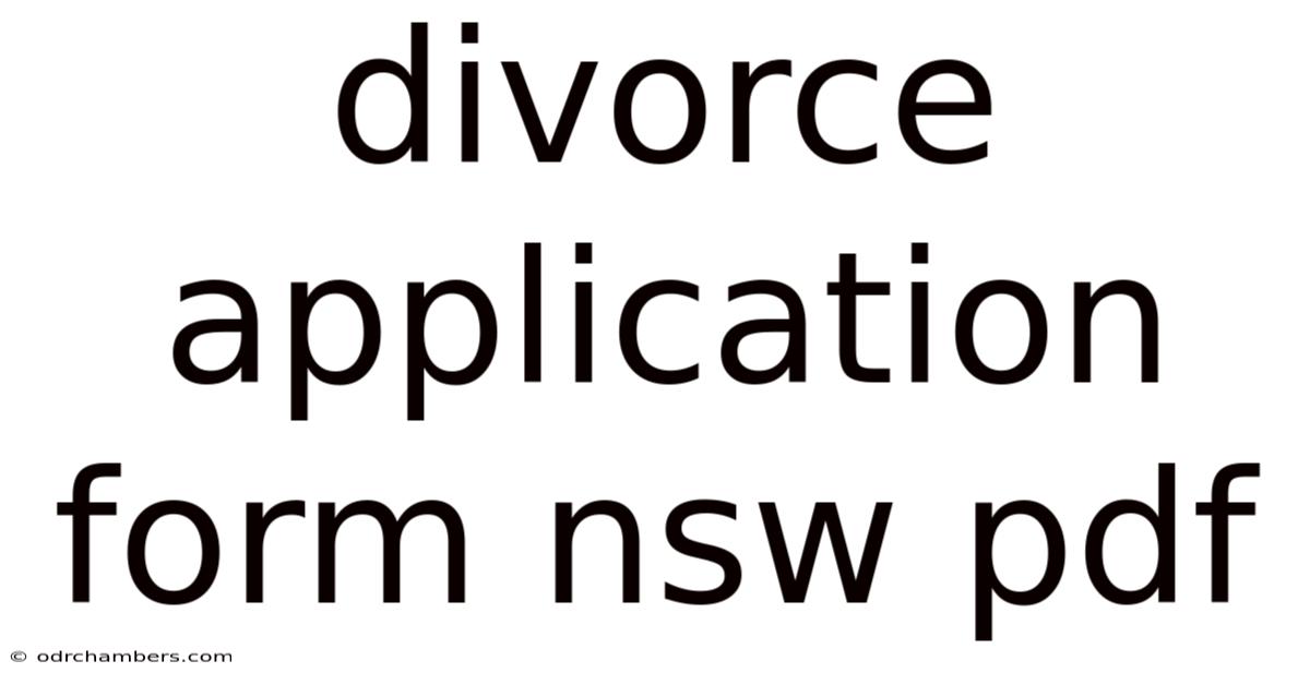 Divorce Application Form Nsw Pdf