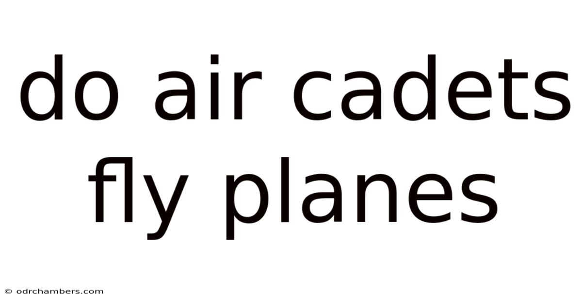 Do Air Cadets Fly Planes