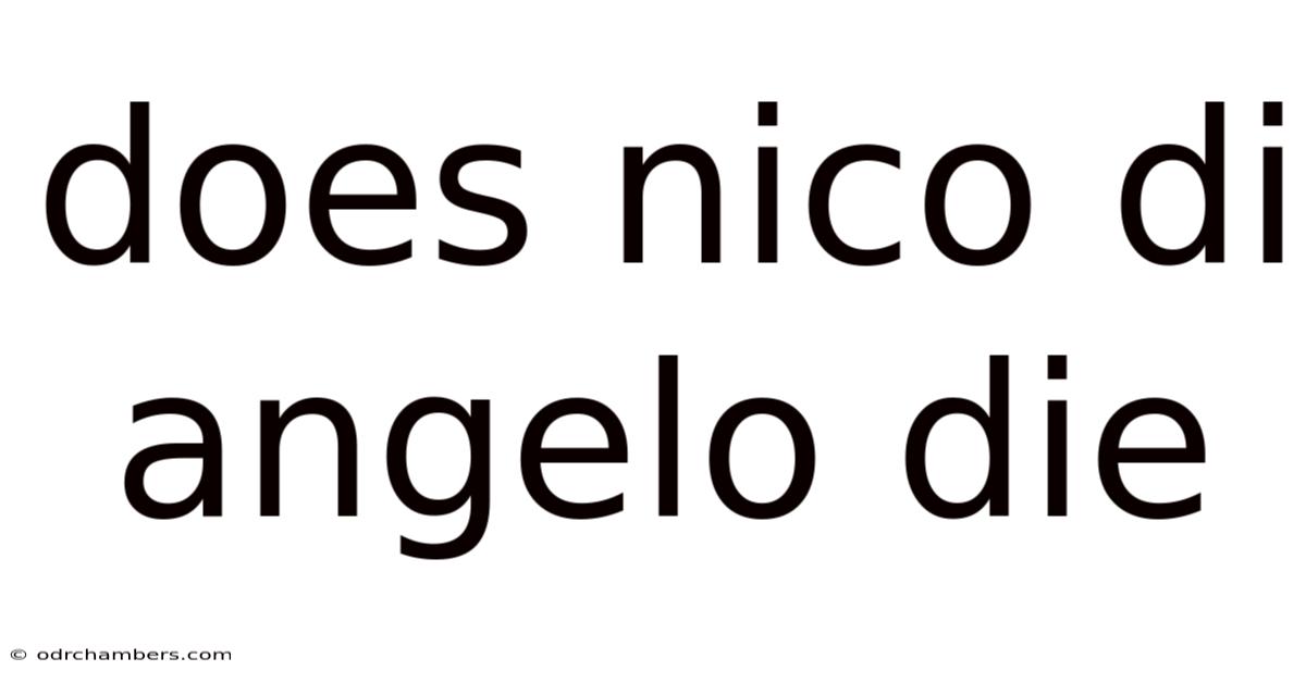 Does Nico Di Angelo Die