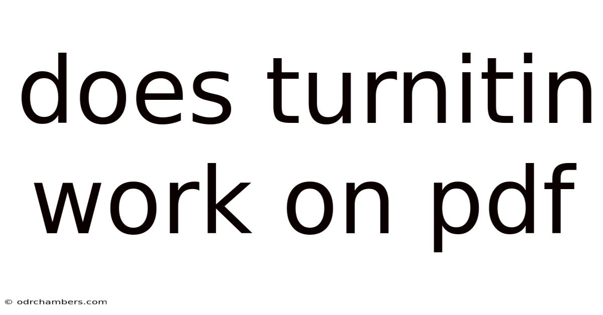 Does Turnitin Work On Pdf