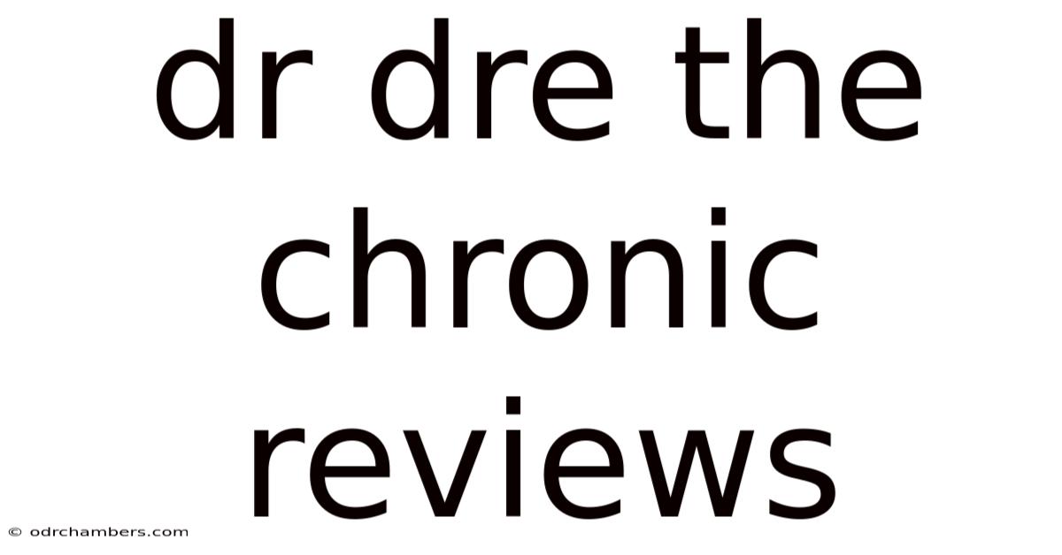 Dr Dre The Chronic Reviews