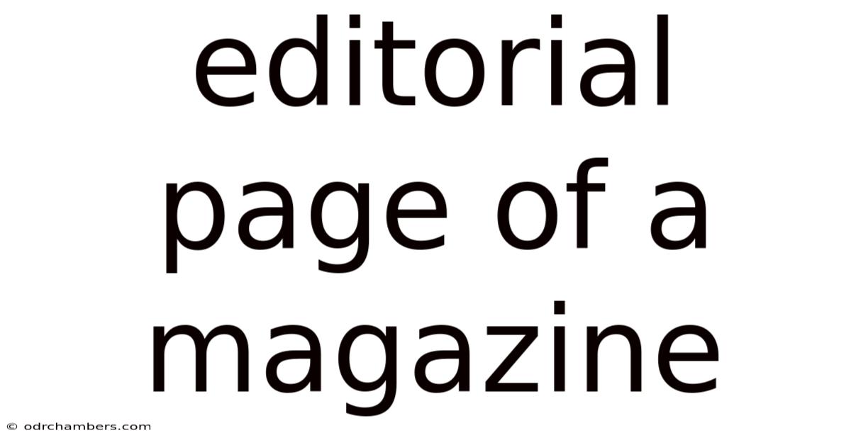 Editorial Page Of A Magazine