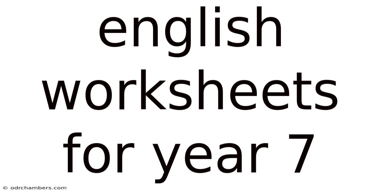English Worksheets For Year 7