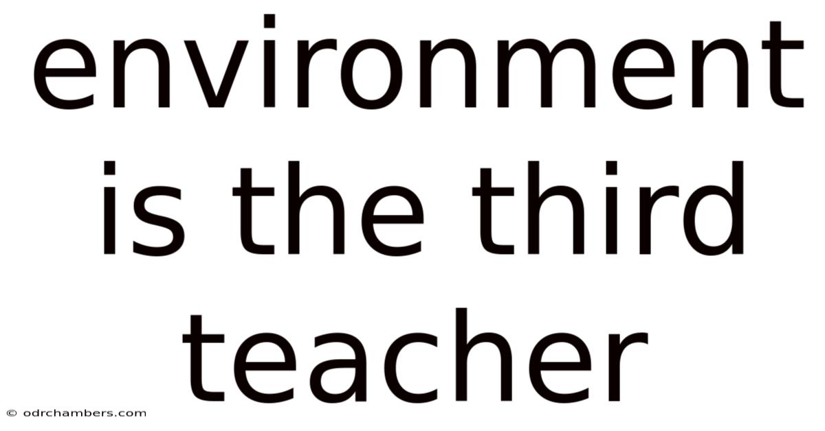 Environment Is The Third Teacher