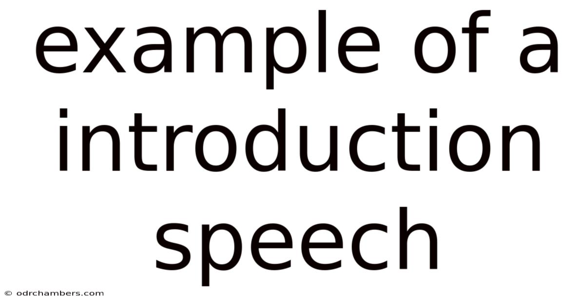 Example Of A Introduction Speech