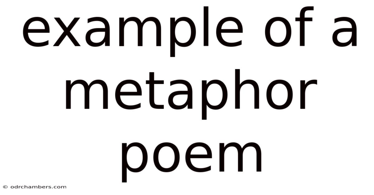 Example Of A Metaphor Poem
