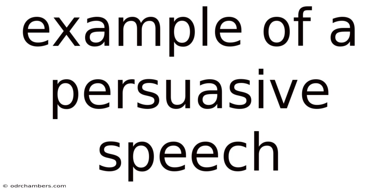 Example Of A Persuasive Speech