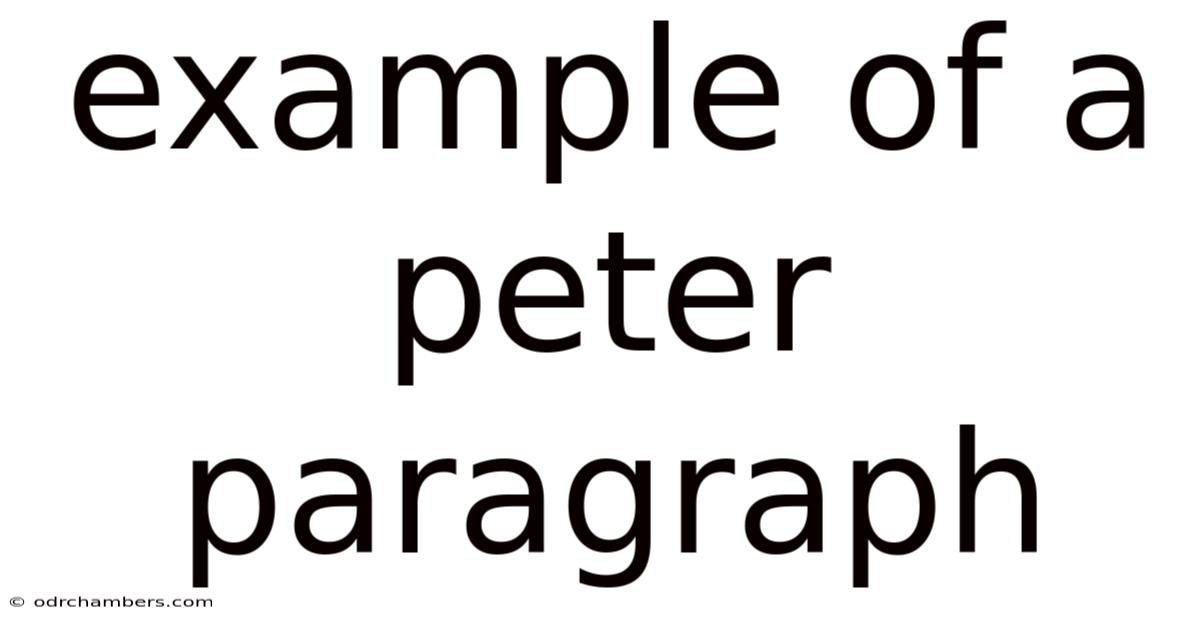 Example Of A Peter Paragraph