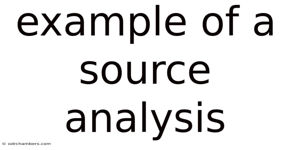 Example Of A Source Analysis