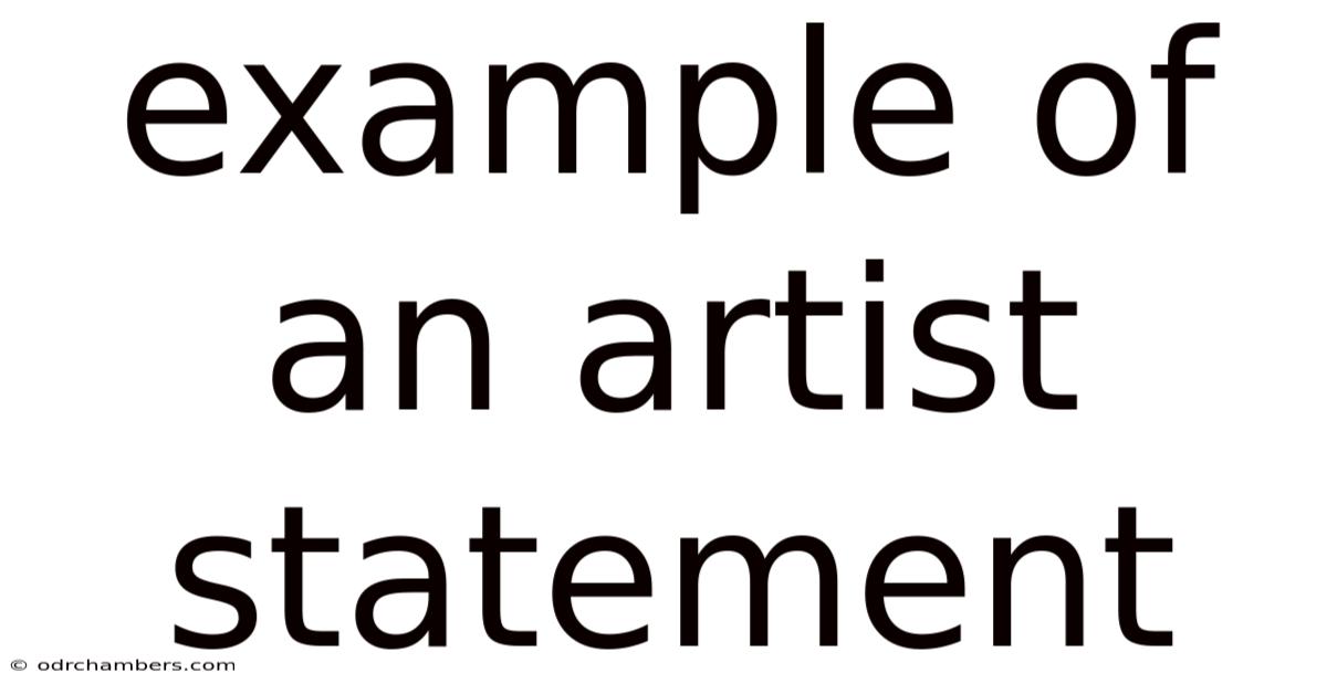 Example Of An Artist Statement