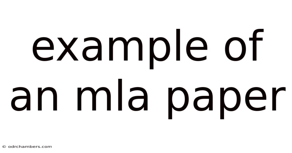 Example Of An Mla Paper