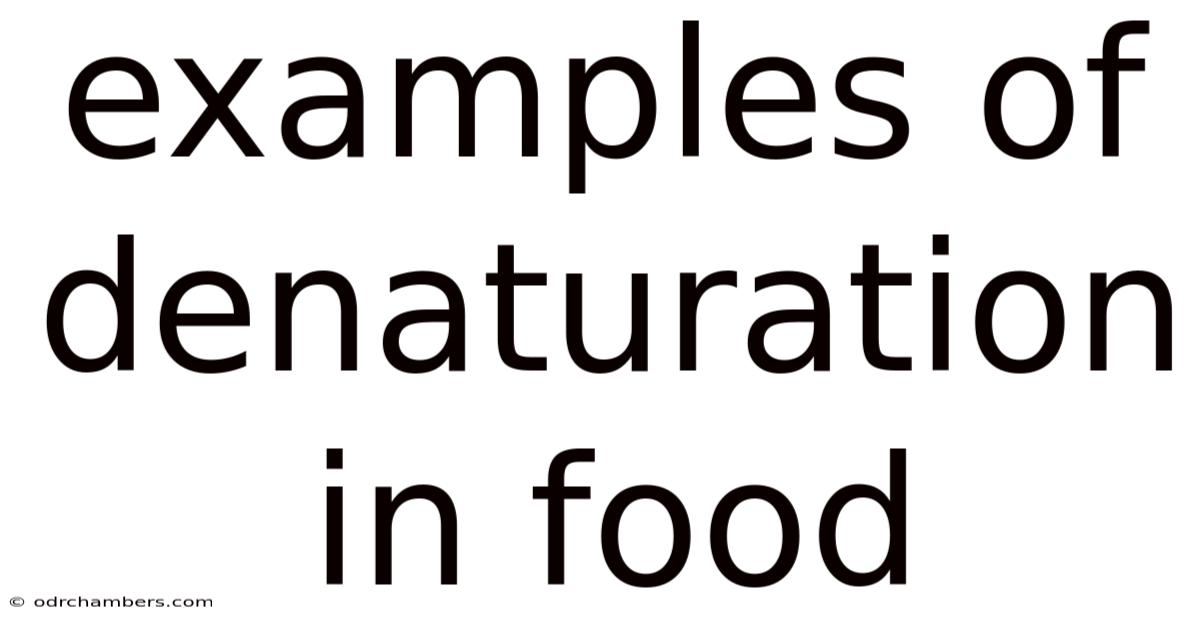 Examples Of Denaturation In Food