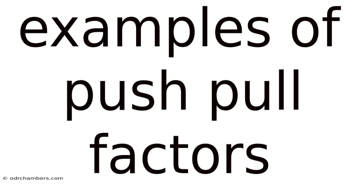 Examples Of Push Pull Factors