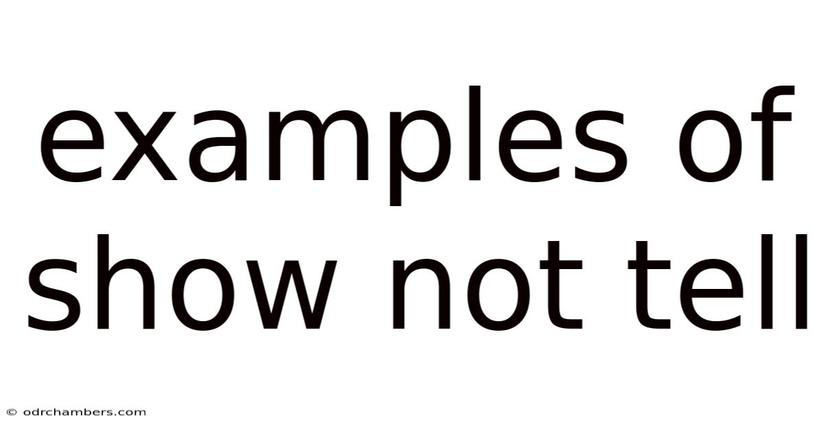 Examples Of Show Not Tell