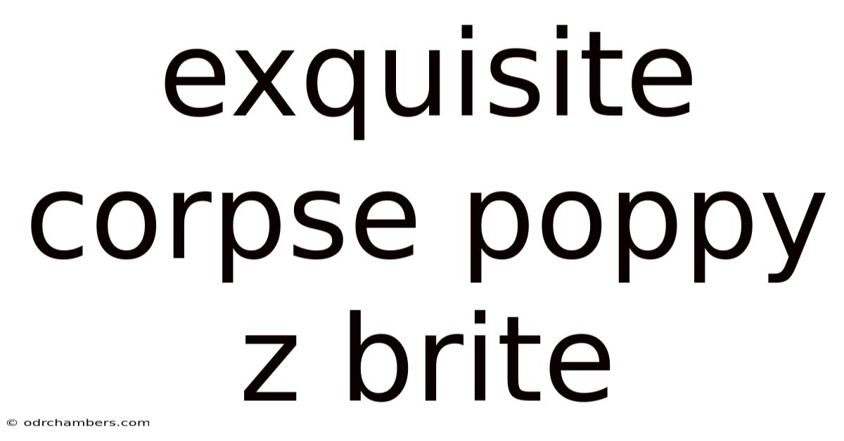 Exquisite Corpse Poppy Z Brite