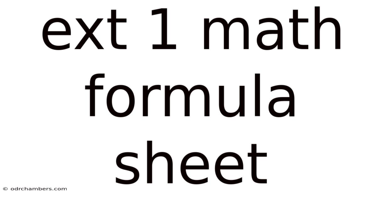 Ext 1 Math Formula Sheet