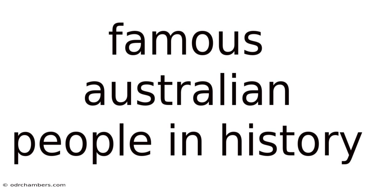 Famous Australian People In History