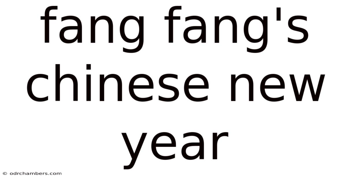 Fang Fang's Chinese New Year
