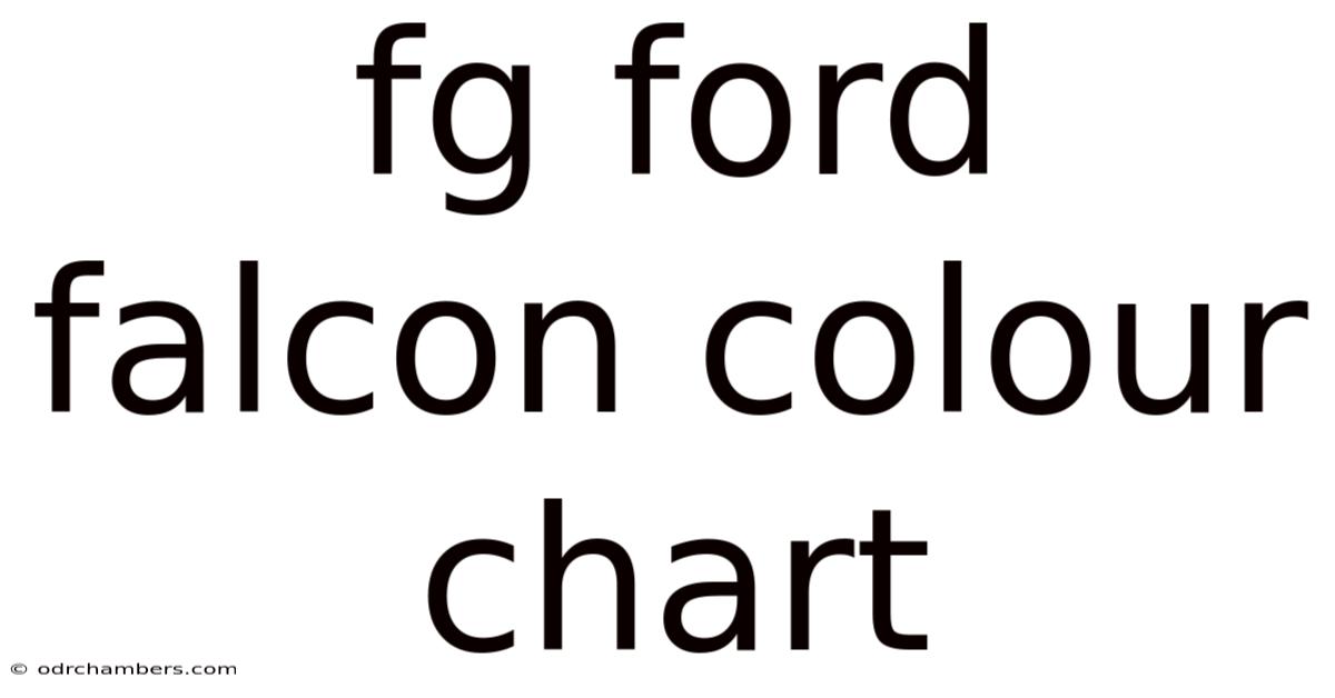 Fg Ford Falcon Colour Chart