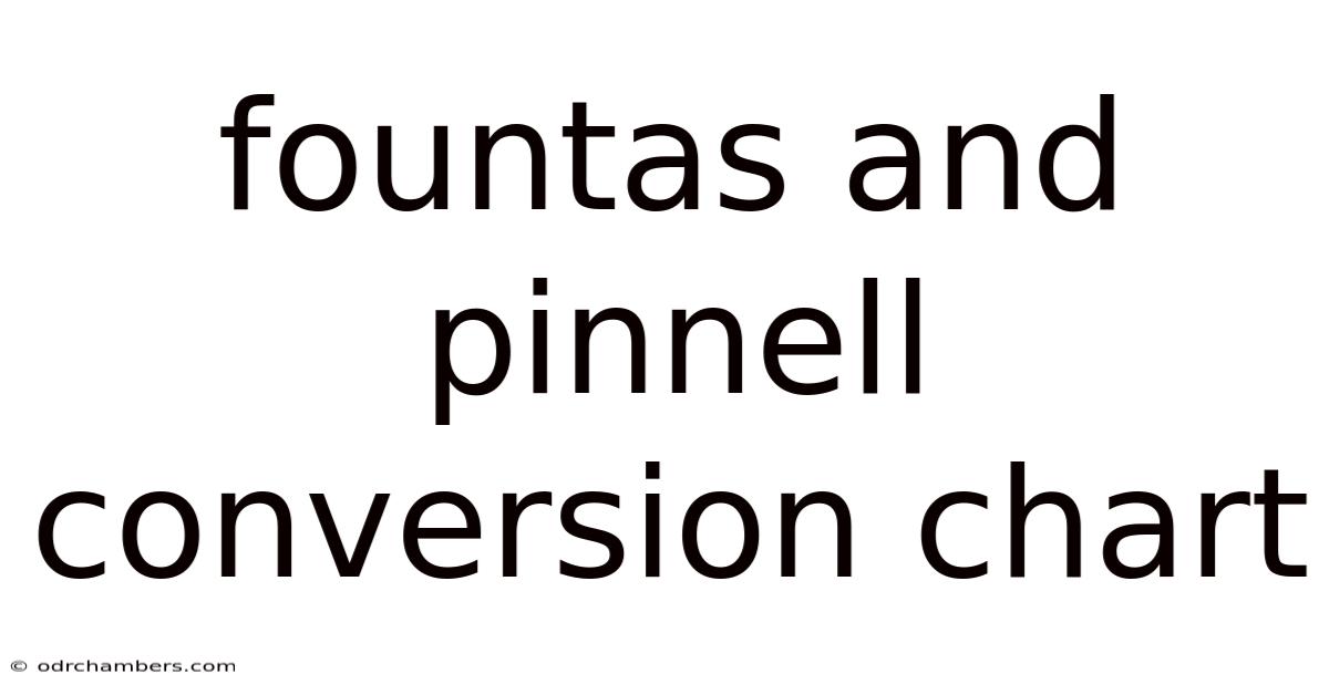 Fountas And Pinnell Conversion Chart