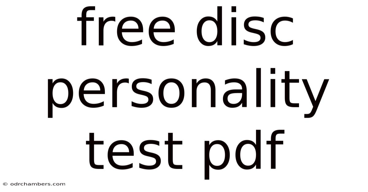 Free Disc Personality Test Pdf