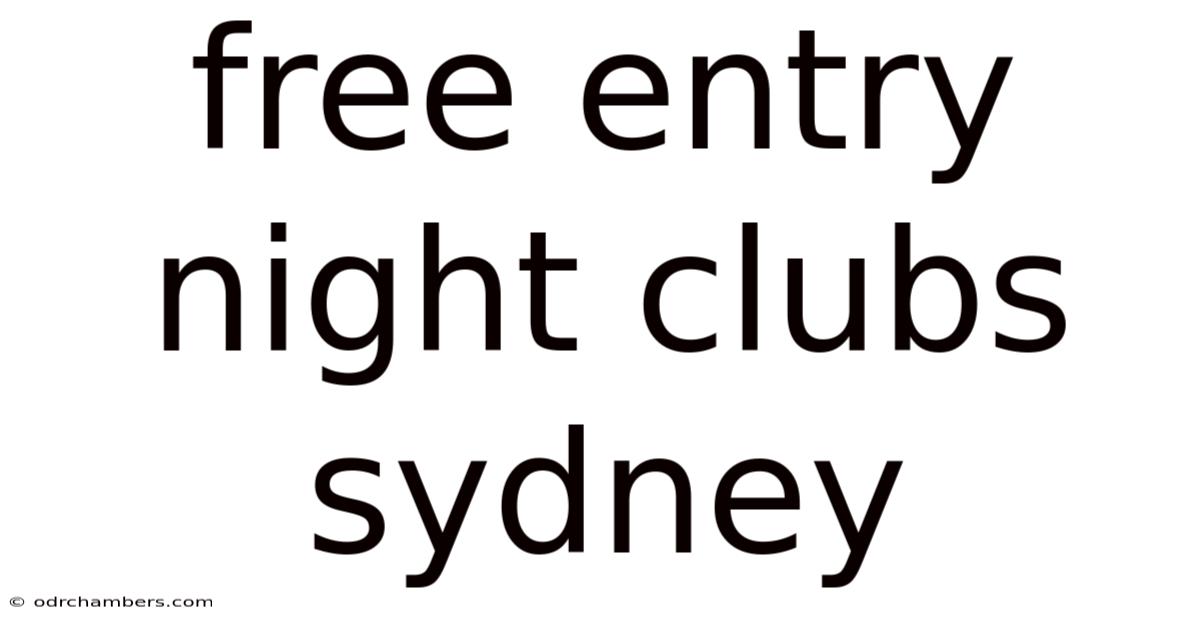 Free Entry Night Clubs Sydney