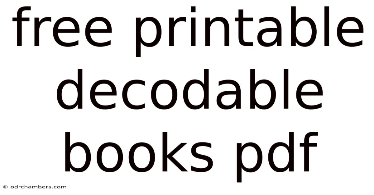 Free Printable Decodable Books Pdf