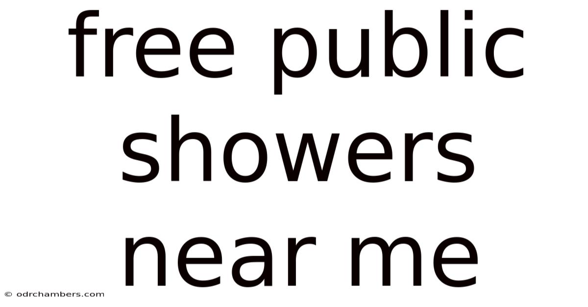 Free Public Showers Near Me